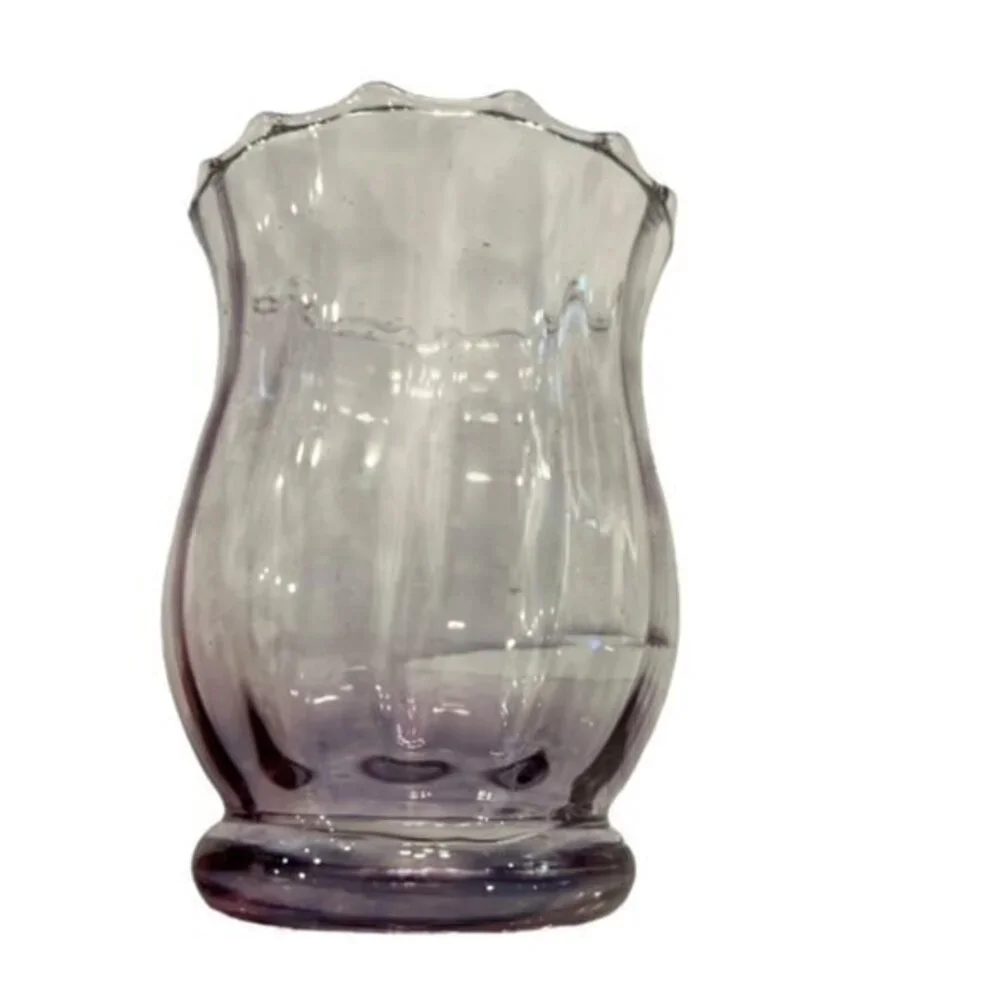 Light Purple Glass CANDLE HOLDER Cottagecore Farmhouse 4